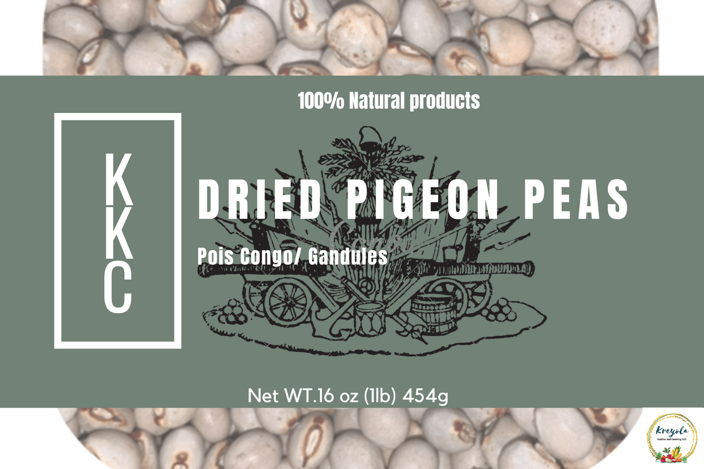 Dried Pigeon Peas, Pois Congo, Gandules secos. Kosher Certified, 100 % Natural